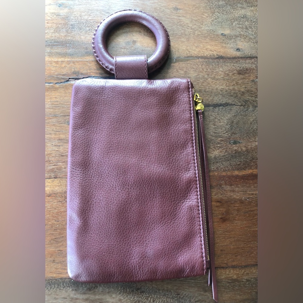 HOBO - Wristlet/Handle Clutch 100% Leather + Brick Brown